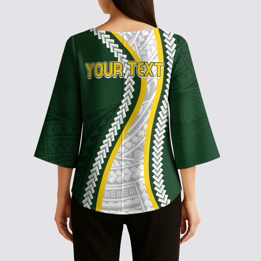 Cook Islands Rugby Personalized Avaiki Kimono Sleeve Blouse GO Kuki LT7 - Polynesian Pride