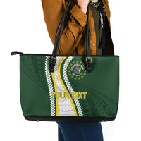 Cook Islands Rugby Personalized Avaiki Leather Tote Bag GO Kuki LT7 - Polynesian Pride