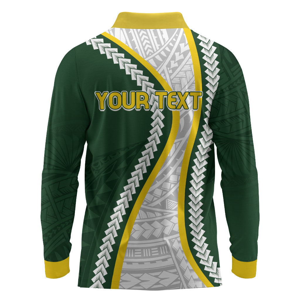 Cook Islands Rugby Personalized Avaiki Long Sleeve Polo Shirt GO Kuki LT7 - Polynesian Pride
