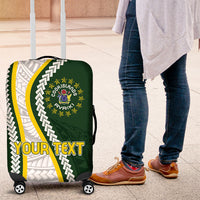 Cook Islands Rugby Personalized Avaiki Luggage Cover GO Kuki LT7 Green - Polynesian Pride