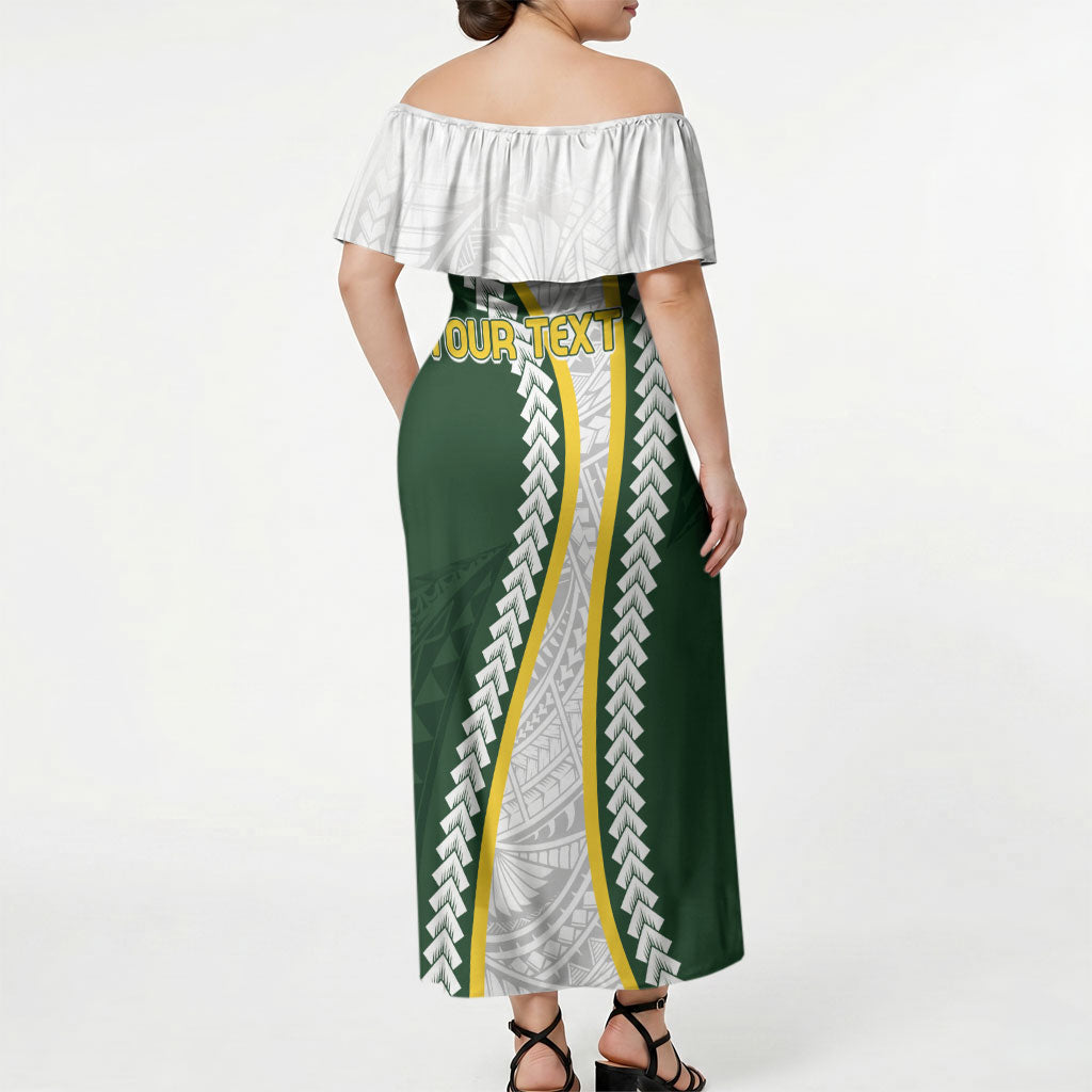 Cook Islands Rugby Personalized Avaiki Off Shoulder Maxi Dress GO Kuki LT7 - Polynesian Pride