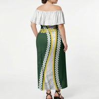 Cook Islands Rugby Personalized Avaiki Off Shoulder Maxi Dress GO Kuki LT7 - Polynesian Pride