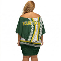 Cook Islands Rugby Personalized Avaiki Off Shoulder Short Dress GO Kuki LT7 - Polynesian Pride