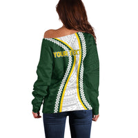 Cook Islands Rugby Personalized Avaiki Off Shoulder Sweater GO Kuki LT7 - Polynesian Pride