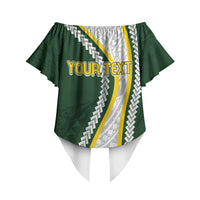 Cook Islands Rugby Personalized Avaiki Off Shoulder Wrap Waist Top GO Kuki LT7 - Polynesian Pride