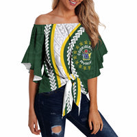 Cook Islands Rugby Personalized Avaiki Off Shoulder Wrap Waist Top GO Kuki LT7 - Polynesian Pride