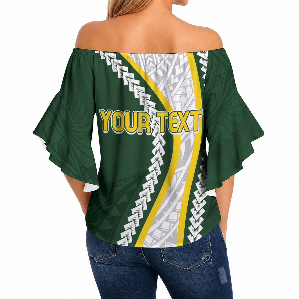 Cook Islands Rugby Personalized Avaiki Off Shoulder Wrap Waist Top GO Kuki LT7 - Polynesian Pride