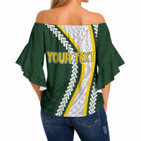 Cook Islands Rugby Personalized Avaiki Off Shoulder Wrap Waist Top GO Kuki LT7 - Polynesian Pride
