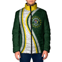 Cook Islands Rugby Personalized Avaiki Padded Jacket GO Kuki LT7 Men Green - Polynesian Pride