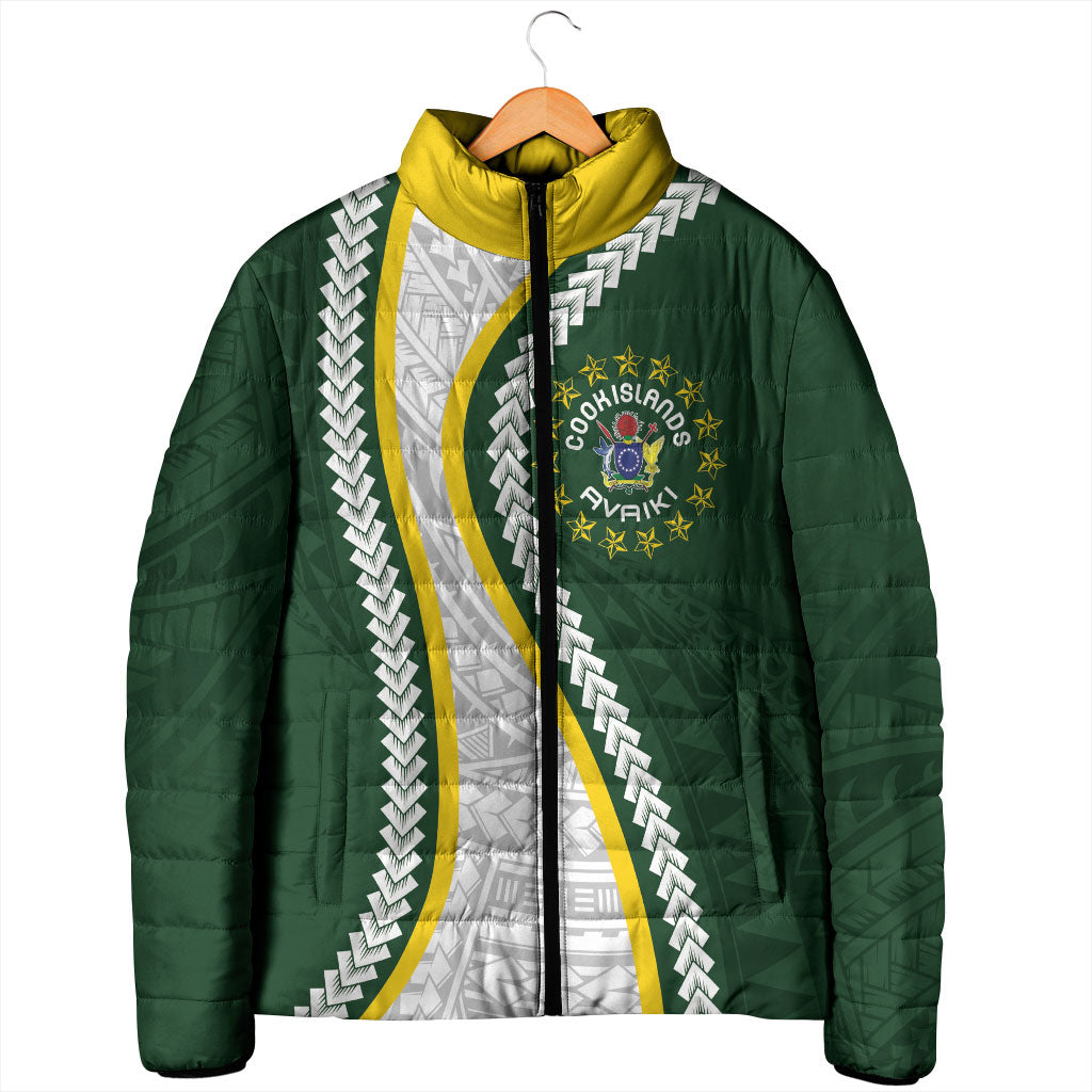 Cook Islands Rugby Personalized Avaiki Padded Jacket GO Kuki LT7 - Polynesian Pride