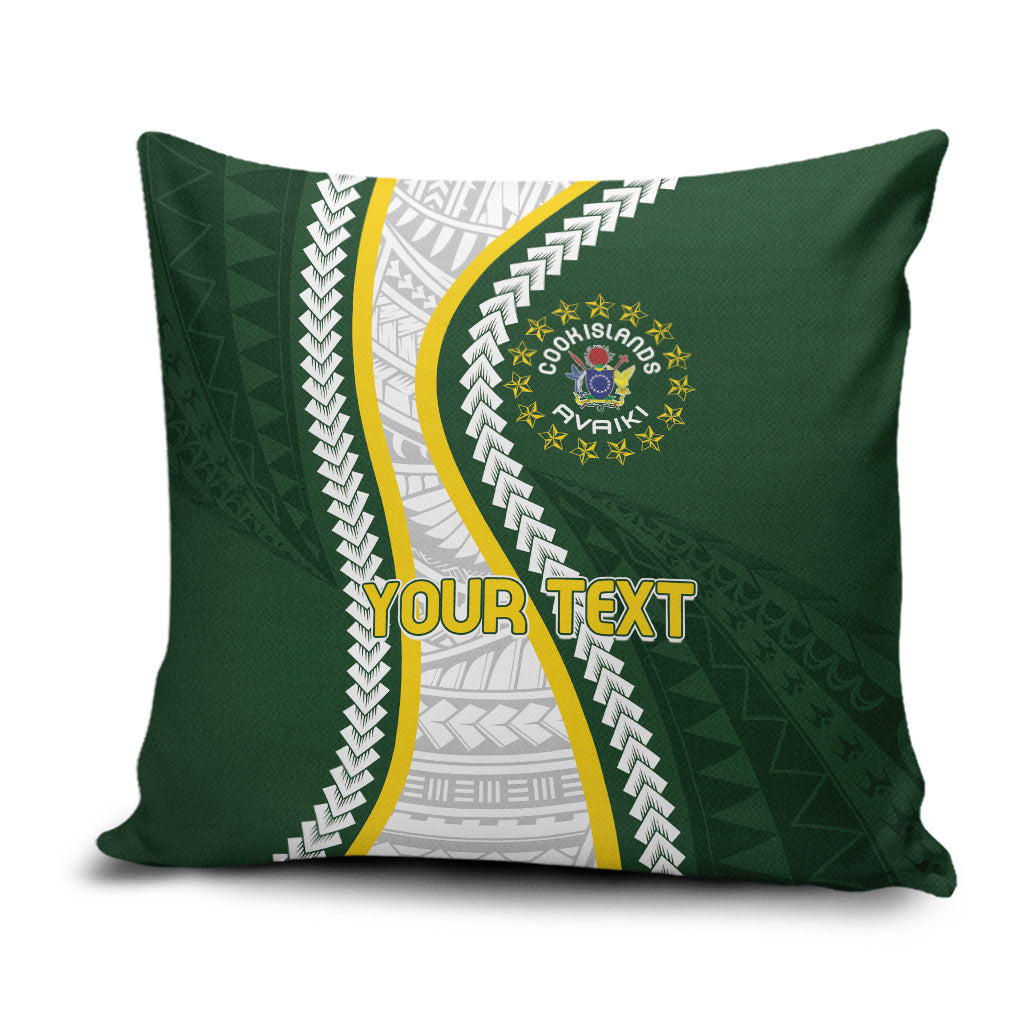 Cook Islands Rugby Personalized Avaiki Pillow Cover GO Kuki LT7 Green - Polynesian Pride