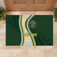 Cook Islands Rugby Personalized Avaiki Rubber Doormat GO Kuki LT7 Green - Polynesian Pride