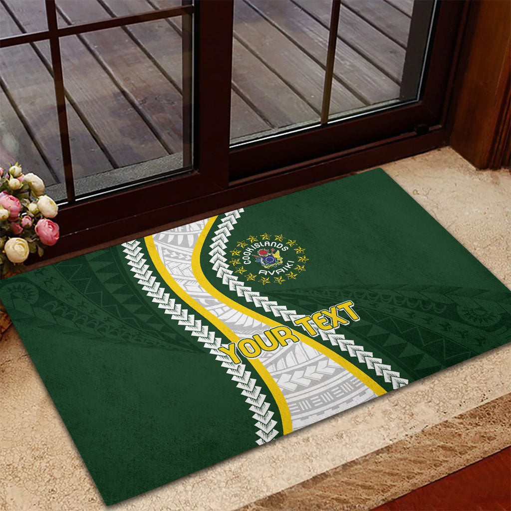 Cook Islands Rugby Personalized Avaiki Rubber Doormat GO Kuki LT7 - Polynesian Pride