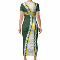 Cook Islands Rugby Personalized Avaiki Short Sleeve Bodycon Dress GO Kuki LT7 - Polynesian Pride