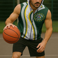 Cook Islands Rugby Personalized Avaiki Sleeveless Zip Hoodie GO Kuki LT7 - Polynesian Pride