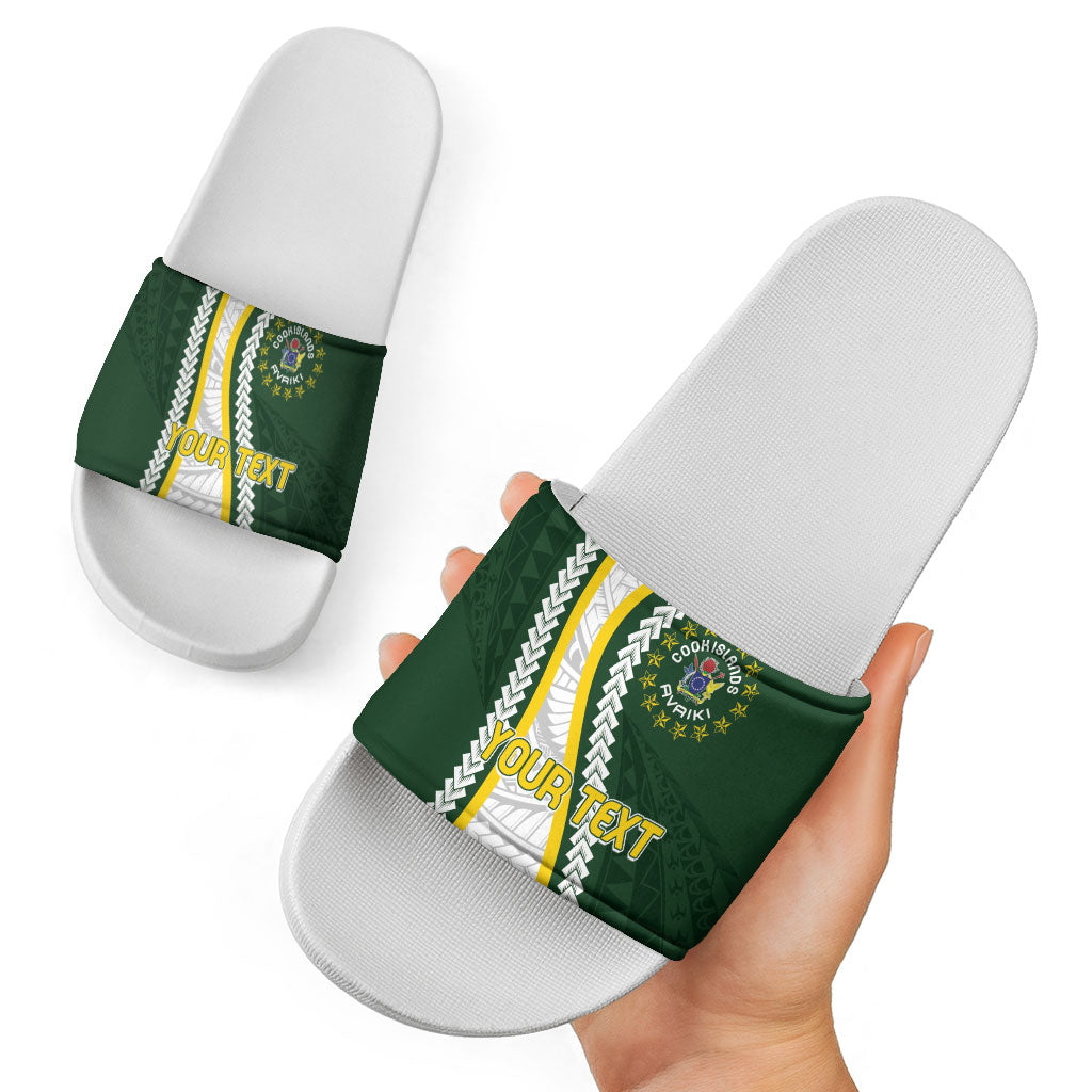 Cook Islands Rugby Personalized Avaiki Slide Sandals GO Kuki LT7 - Polynesian Pride