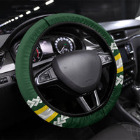 Cook Islands Rugby Avaiki Steering Wheel Cover GO Kuki LT7 Universal Fit Green - Polynesian Pride