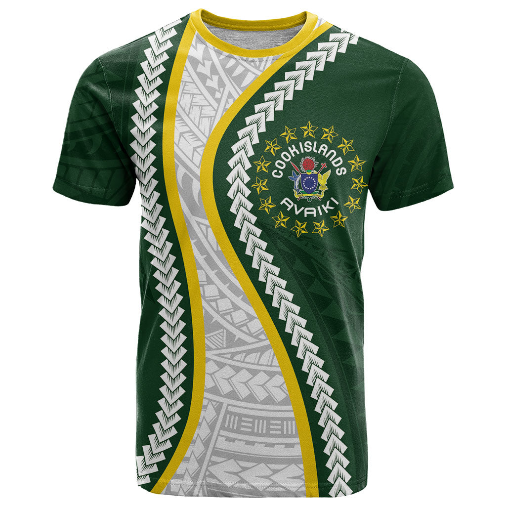 Cook Islands Rugby Personalized Avaiki T Shirt GO Kuki LT7 Green - Polynesian Pride