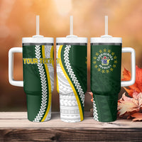 Cook Islands Rugby Personalized Avaiki Tumbler With Handle GO Kuki LT7 - Polynesian Pride