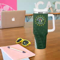 Cook Islands Rugby Personalized Avaiki Tumbler With Handle GO Kuki LT7 - Polynesian Pride