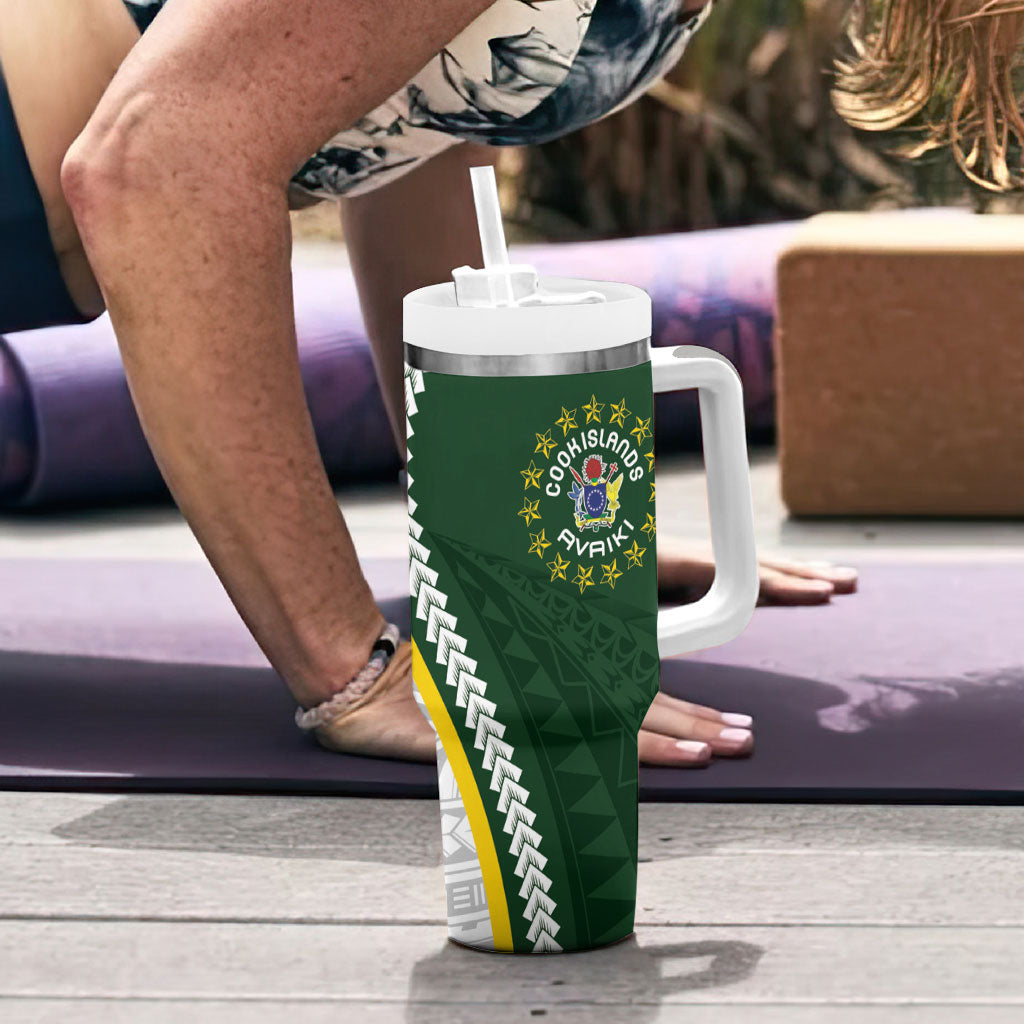 Cook Islands Rugby Personalized Avaiki Tumbler With Handle GO Kuki LT7 - Polynesian Pride
