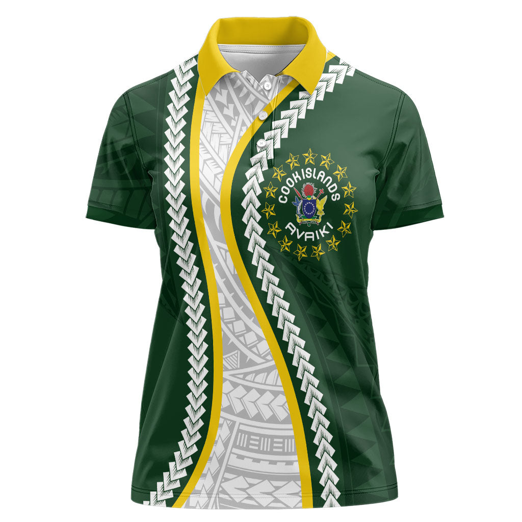 Cook Islands Rugby Personalized Avaiki Women Polo Shirt GO Kuki LT7 Female Green - Polynesian Pride