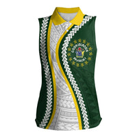 Cook Islands Rugby Personalized Avaiki Women Sleeveless Polo Shirt GO Kuki LT7 Female Green - Polynesian Pride