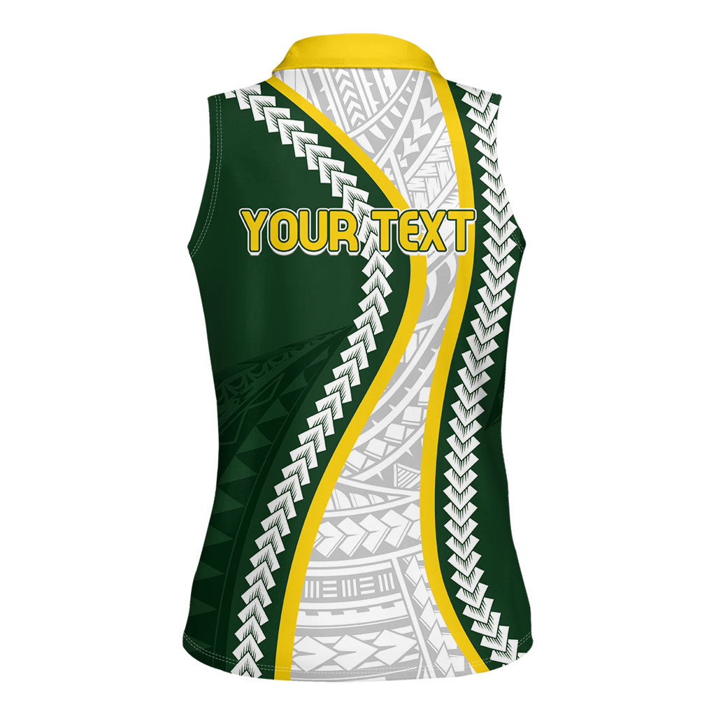 Cook Islands Rugby Personalized Avaiki Women Sleeveless Polo Shirt GO Kuki LT7 - Polynesian Pride