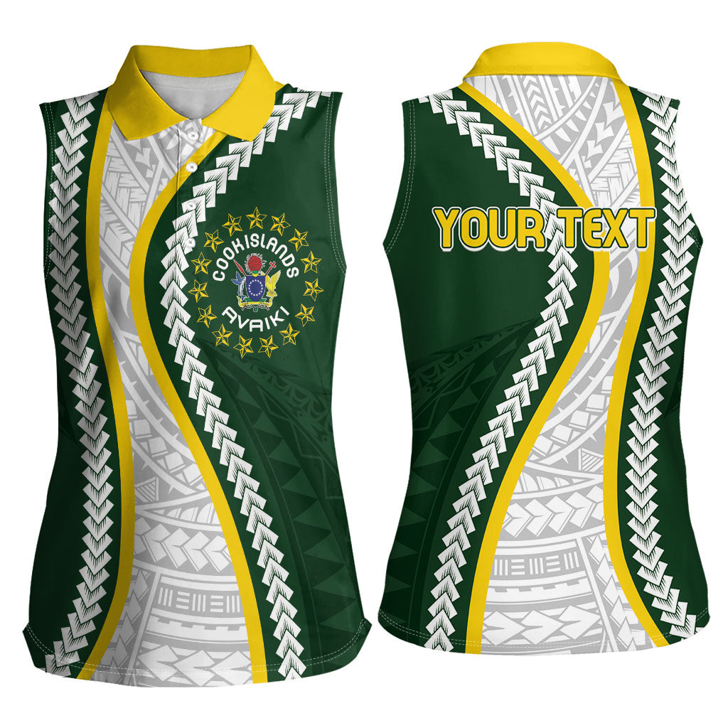 Cook Islands Rugby Personalized Avaiki Women Sleeveless Polo Shirt GO Kuki LT7 - Polynesian Pride