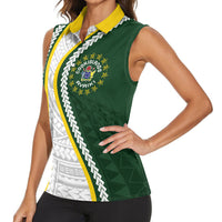 Cook Islands Rugby Personalized Avaiki Women Sleeveless Polo Shirt GO Kuki LT7 - Polynesian Pride