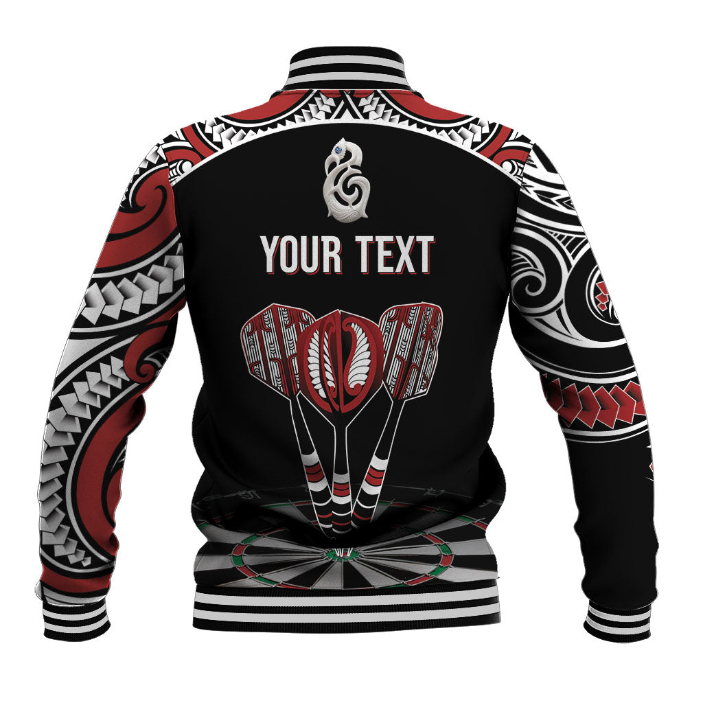 New Zealand Darts Personalized Hei Manaia Baseball Jacket Classic Kowhaiwhai LT7 - Polynesian Pride