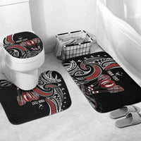 New Zealand Darts Personalized Hei Manaia Bathroom Set Classic Kowhaiwhai LT7 Mat Set Only (3 pcs) One Size Black - Polynesian Pride