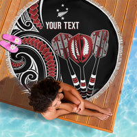 New Zealand Darts Personalized Hei Manaia Beach Blanket Classic Kowhaiwhai LT7 - Polynesian Pride