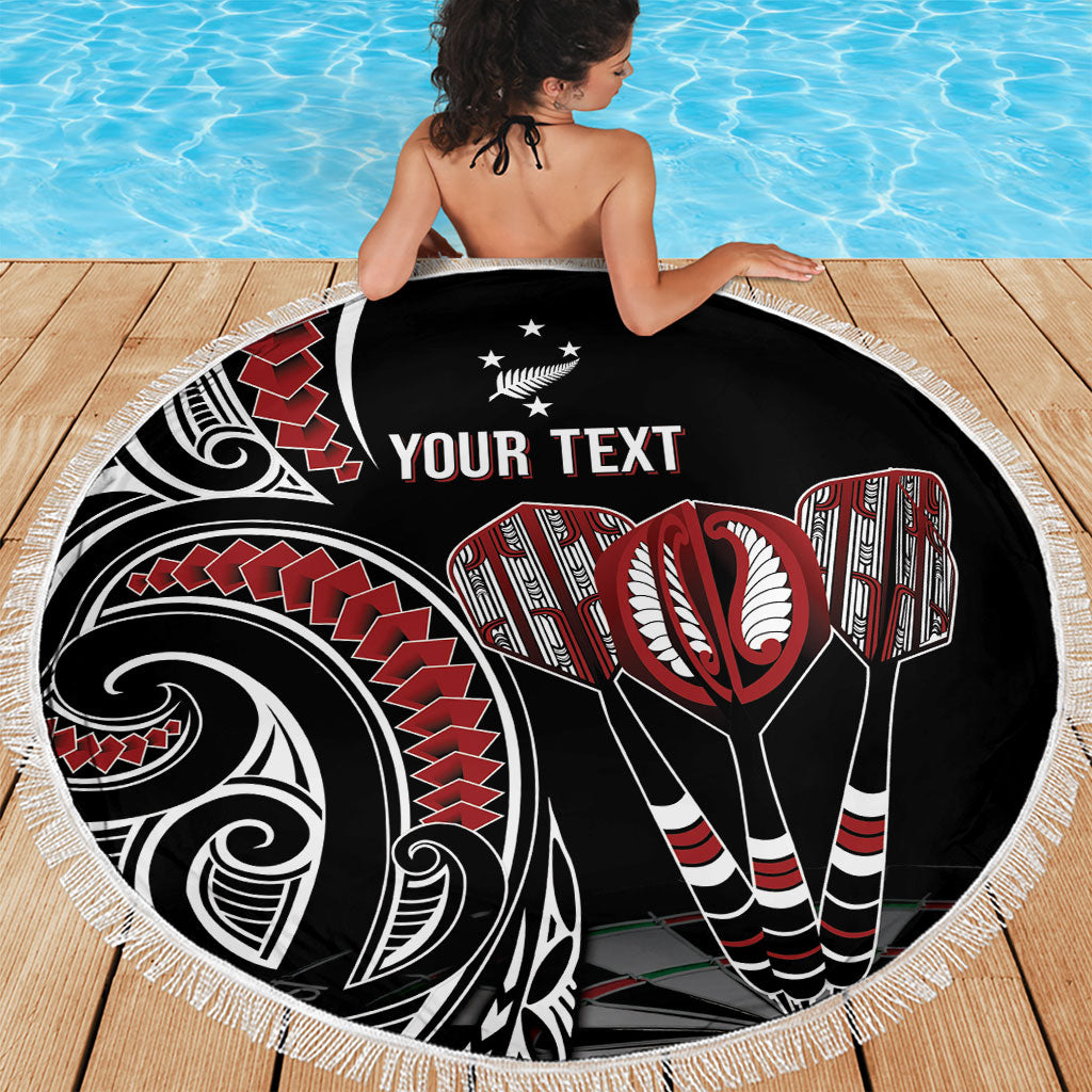 New Zealand Darts Personalized Hei Manaia Beach Blanket Classic Kowhaiwhai LT7 - Polynesian Pride