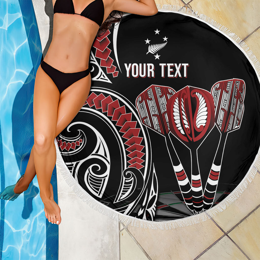 New Zealand Darts Personalized Hei Manaia Beach Blanket Classic Kowhaiwhai LT7 - Polynesian Pride