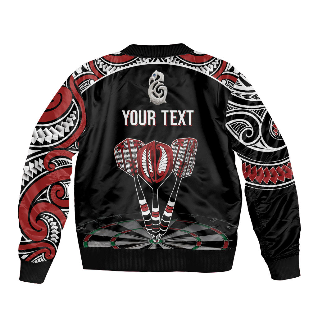 New Zealand Darts Personalized Hei Manaia Bomber Jacket Classic Kowhaiwhai LT7 - Polynesian Pride