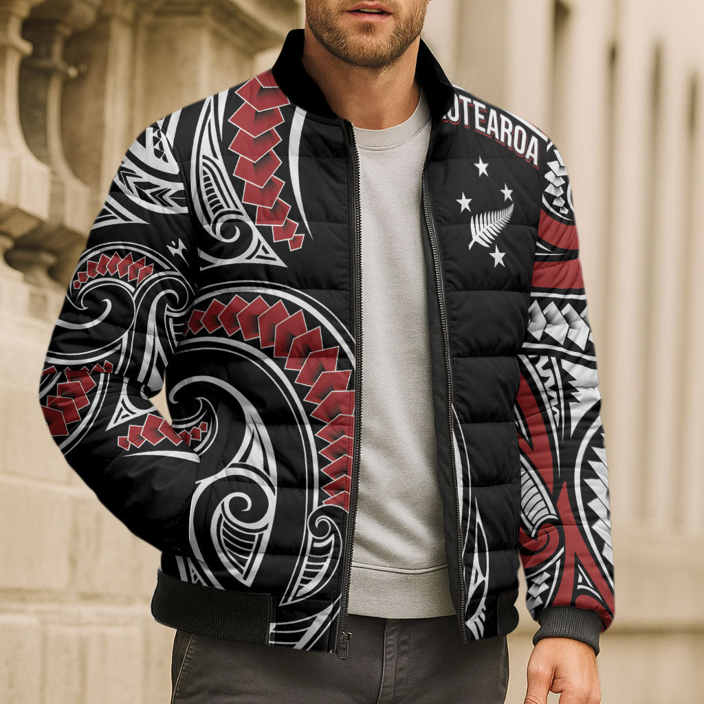New Zealand Darts Personalized Hei Manaia Bomber Puffer Jacket Classic Kowhaiwhai LT7 - Polynesian Pride