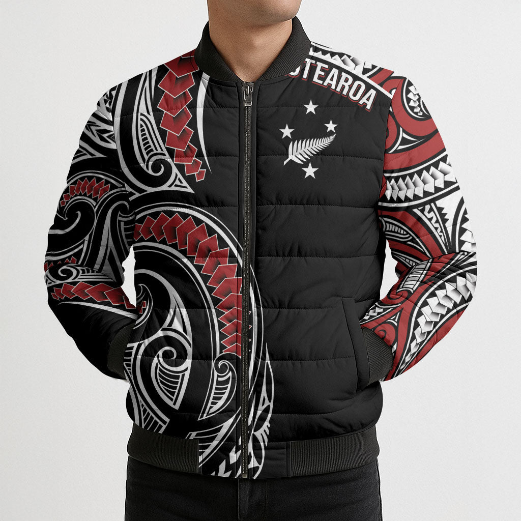 New Zealand Darts Personalized Hei Manaia Bomber Puffer Jacket Classic Kowhaiwhai LT7 - Polynesian Pride