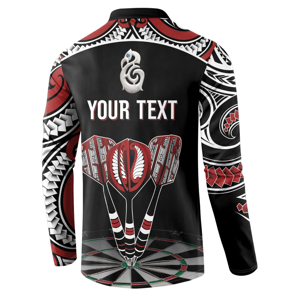 New Zealand Darts Personalized Hei Manaia Button Sweatshirt Classic Kowhaiwhai LT7 - Polynesian Pride