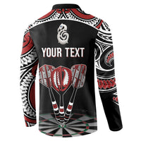 New Zealand Darts Personalized Hei Manaia Button Sweatshirt Classic Kowhaiwhai LT7 - Polynesian Pride