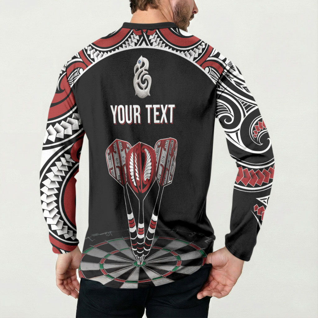 New Zealand Darts Personalized Hei Manaia Button Sweatshirt Classic Kowhaiwhai LT7 - Polynesian Pride