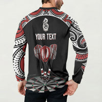 New Zealand Darts Personalized Hei Manaia Button Sweatshirt Classic Kowhaiwhai LT7 - Polynesian Pride