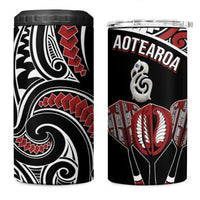 New Zealand Darts Hei Manaia 4 in 1 Can Cooler Tumbler Classic Kowhaiwhai LT7 One Size: 16 oz Black - Polynesian Pride