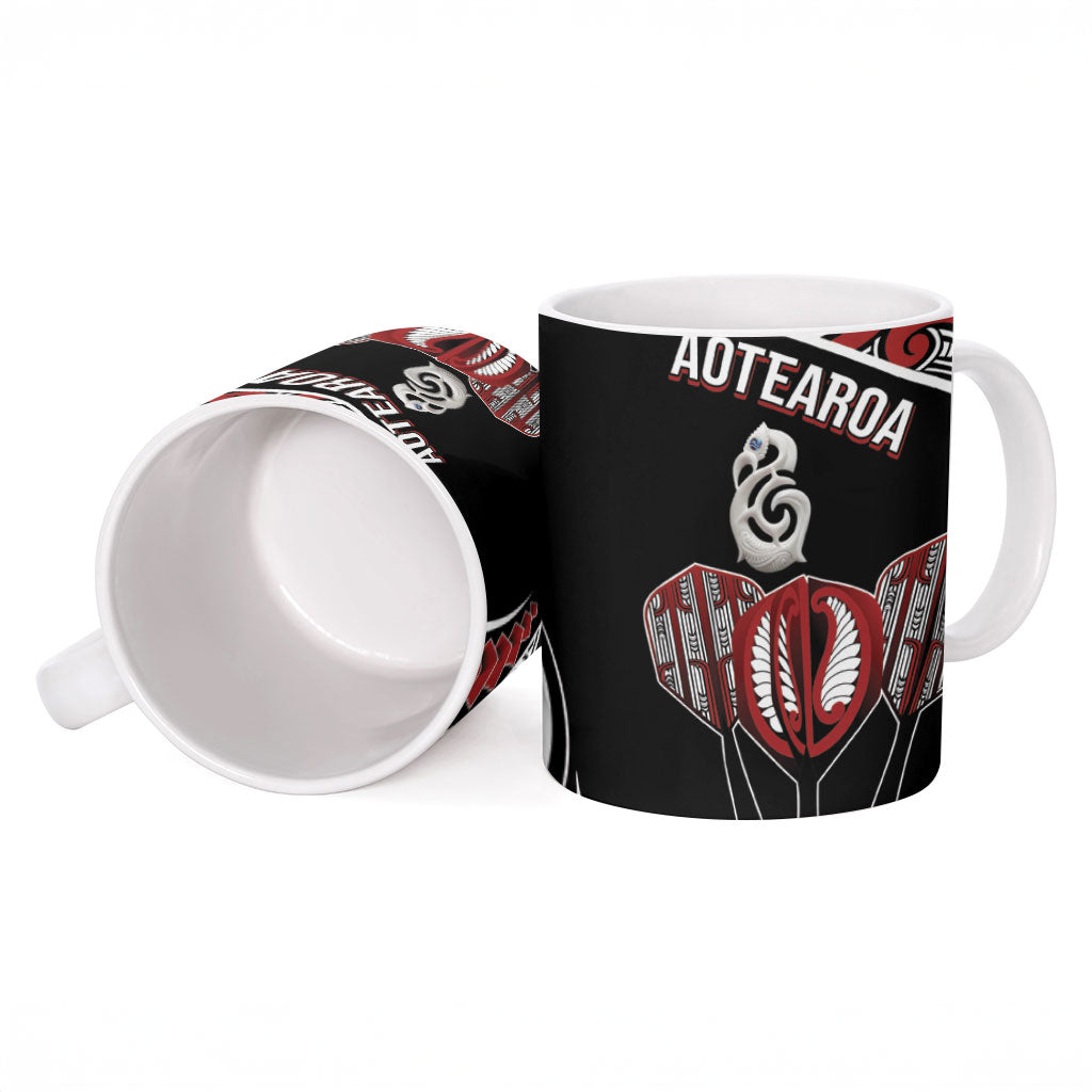 New Zealand Darts Hei Manaia Ceramic Mug Classic Kowhaiwhai LT7 - Polynesian Pride