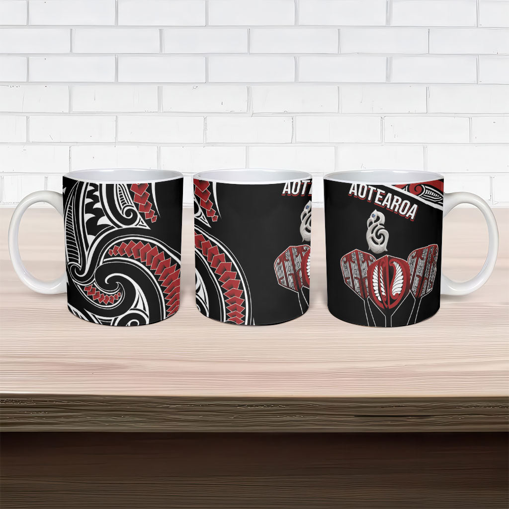 New Zealand Darts Hei Manaia Ceramic Mug Classic Kowhaiwhai LT7 - Polynesian Pride