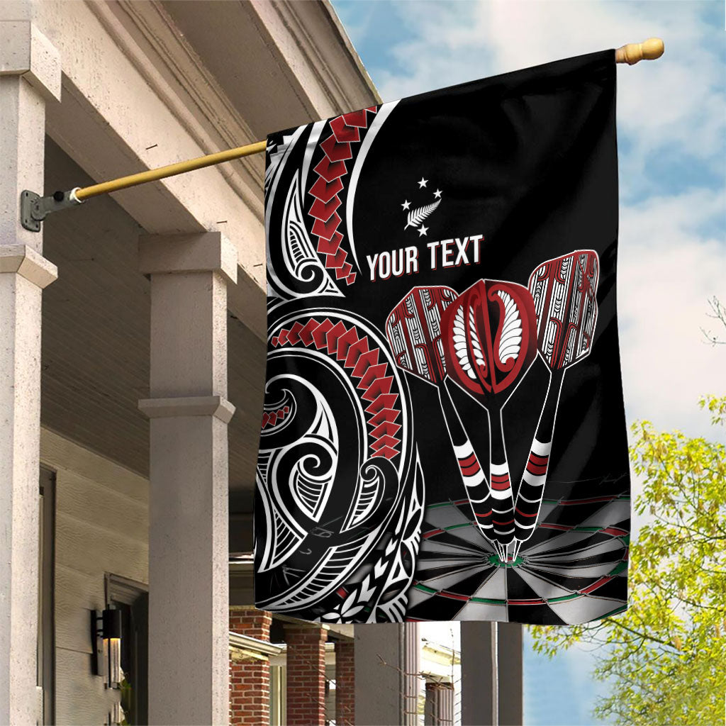 New Zealand Darts Personalized Hei Manaia Garden Flag Classic Kowhaiwhai LT7 House Flag Black - Polynesian Pride