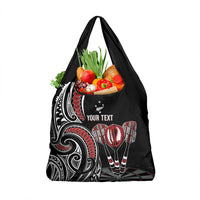 New Zealand Darts Personalized Hei Manaia Grocery Bag Classic Kowhaiwhai LT7 1-pack One Size Black - Polynesian Pride