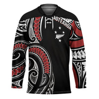 New Zealand Darts Personalized Hei Manaia Hockey Jersey Classic Kowhaiwhai LT7 Unisex Black - Polynesian Pride