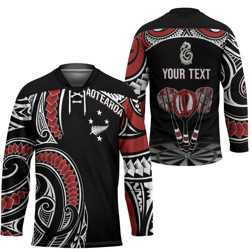 New Zealand Darts Personalized Hei Manaia Hockey Jersey Classic Kowhaiwhai LT7 - Polynesian Pride