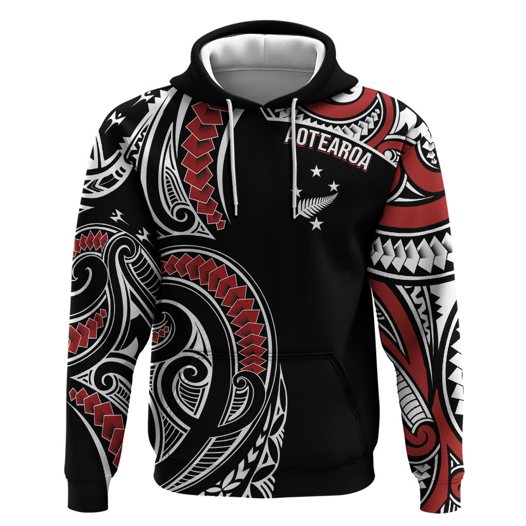 New Zealand Darts Personalized Hei Manaia Hoodie Classic Kowhaiwhai LT7 Pullover Hoodie Black - Polynesian Pride